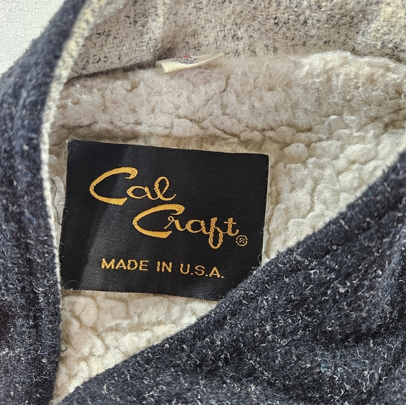 Vintage Cal Craft Sherpa Lined Wool Bomber Jacket USA XL - Picture 3 of 9